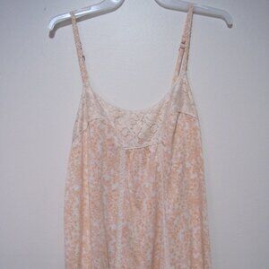 MUDD  Adj. Braided Spaghetti Strap Womens Large Halter Tank Top Orange Floral